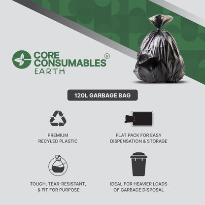 Core Consumables 120L Ultra Extra Heavy Duty Garbage Bags - Premium Quality for Hassle-Free Waste Management