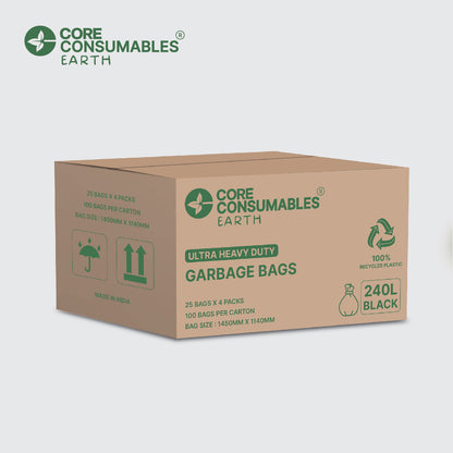 Core Consumables 240L Ultra ExtraHeavy Duty Garbage Bags - Premium Quality for Hassle-Free Waste Management