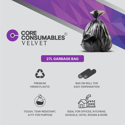 Core Consumables 27L Heavy Duty Garbage Bags - Premium Quality for Hassle-Free Waste Management