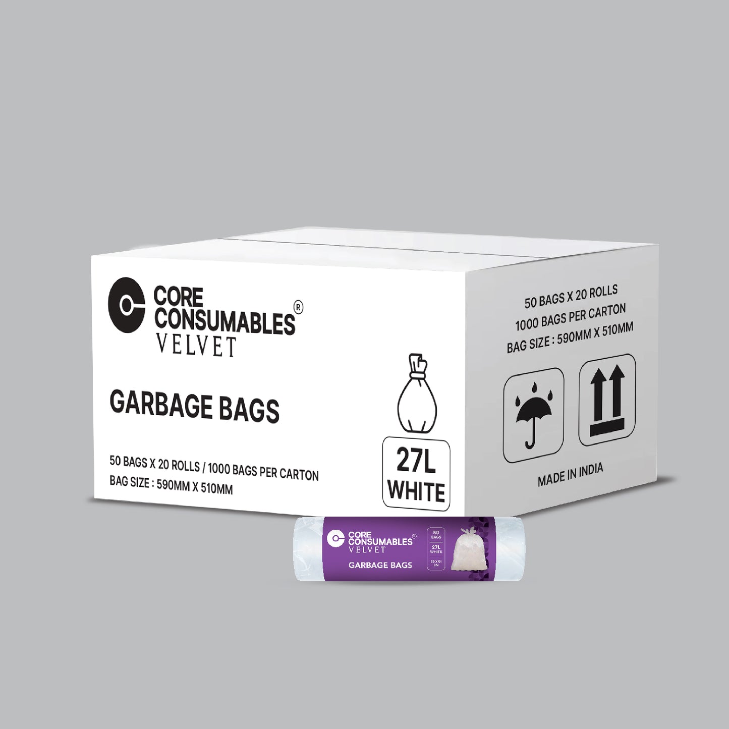 Core Consumables 27L Heavy Duty Garbage Bags - Premium Quality for Hassle-Free Waste Management