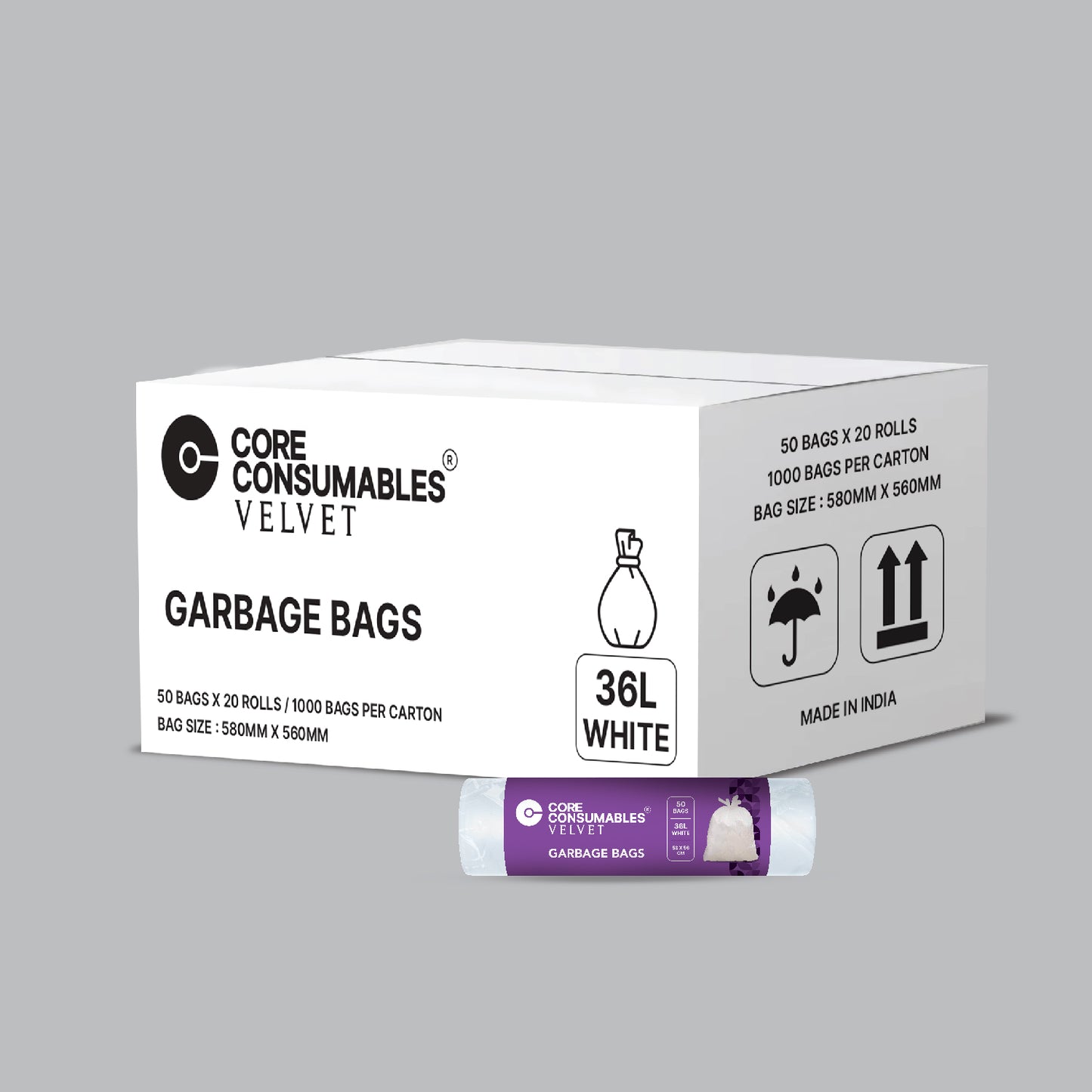 Core Consumables 36L Heavy Duty Garbage Bags - Premium Quality for Hassle-Free Waste Management