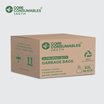 Core Consumables 82L Ultra ExtraHeavy Duty Garbage Bags - Premium Quality for Hassle-Free Waste Management