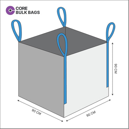 1.0 Ton OPEN TOP CLOSED BOTTOM BULK BAG - 90 x 90 x 90 CM